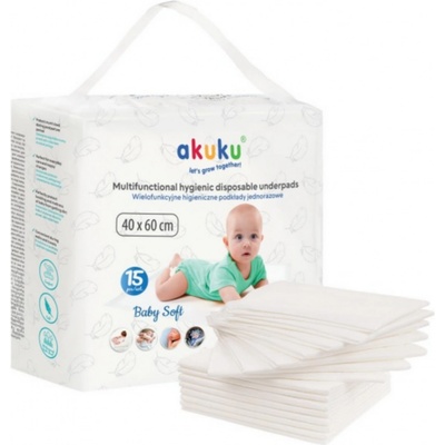 Akuku Jednorázové hygienické podložky Baby Soft 40x60cm 15ks – Zboží Dáma