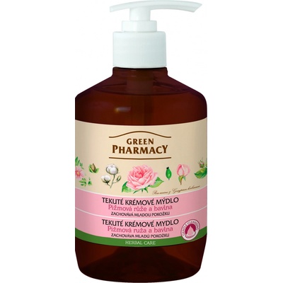 Green Pharmacy tekuté mýdlo růže bavlna 460 ml