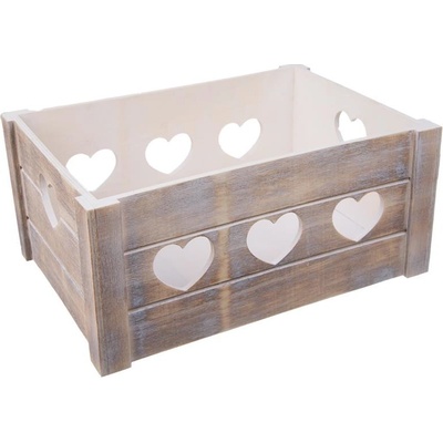 ORION Bedýnka dřevo dekorace A SRDCE 31 x 21 x 14 cm