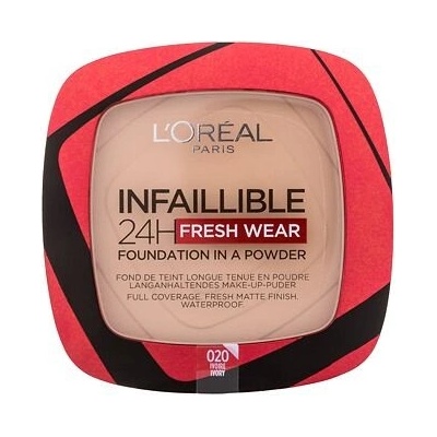 L'Oréal Paris Infallible 24H Fresh Wear Foundation In A Powder dlouhotrvající pudrový make-up 020 Ivory 9 g