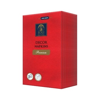 Цветни плътни салфетки 1/8 Premium 33/40 -червено (1/09865)