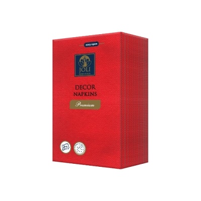 Joli Цветни плътни салфетки 1/8 Premium 33/40 -червено (1/09865)