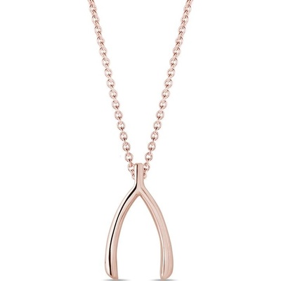 KLENOTA Prívesok wishbone z ružového 14 kt zlata k0815014