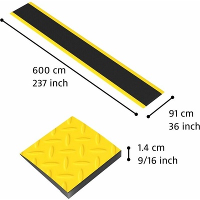 Notrax 479 Cushion Trax Protiúnavová rohož s diamantovým vzorom čierna / žltá 91 cm x 600 cm