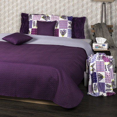 4Home přehoz na postel Doubleface fialová/svetlofialová 220 x 240 cm 40 x 40 cm