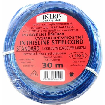 Intris Prádelní šňůra s ocelovým kordovým lankem a svorkami 30 m