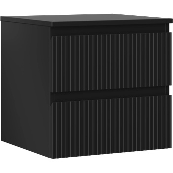 Mexen Rivel шкаф за баня с плот, 50 см, 2 чекмеджета, с релефна повърхност, черен мат - 91A20-05047-2-BFFC71 (91A20-05047-2-BFFC71)