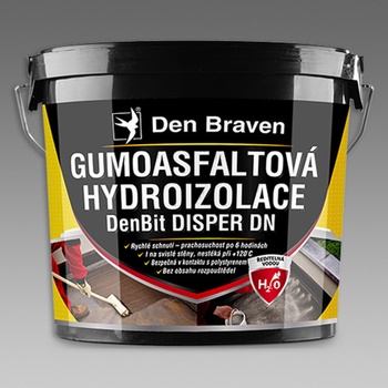 Den Braven Gumoasfaltová hydroizolace DenBit DISPER DN, kbelík 10 kg, černá
