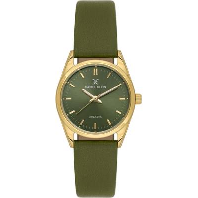 Daniel Klein DK. 6.14274-3 - Дамски часовник, Кварцов, 30mm, Зелена кожа, 3 ATM - Arcadia