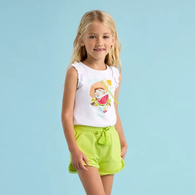 Mayoral Къси панталони трико basic в жълт цвят за мини момиче Майорал