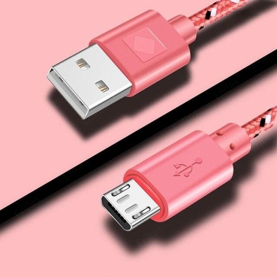 Alabanda E87 Micro USB kabel 1m Růžová