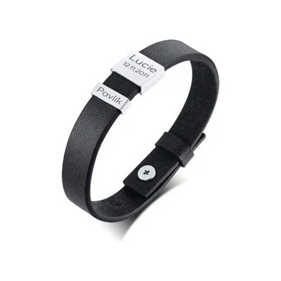 Šperky4U Personalizovaný pánský kožený náramek OPA1841