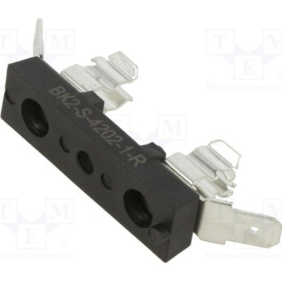 EATON/BUSSMANN BK2-S-4202-1-R Zásuvka; 6,3x32mm; 25A; 250VAC; S-4; na panel; černá; UL94V-0