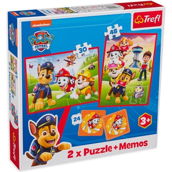 Image 1 of Trefl Комплект пъзел и мемо игра Trefl 2 в 1 - Пес Патрул (93337)
