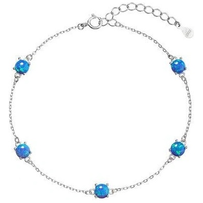 Pavona stříbrný náramek se syntetickými opály modrý kulatý 13029.3 blue