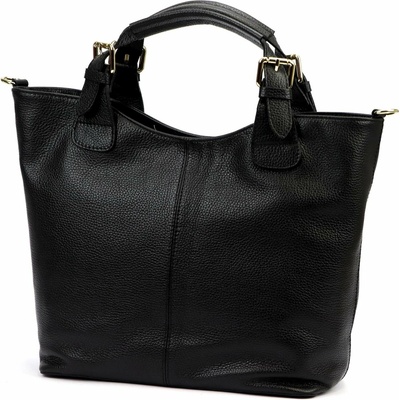 Luka dámska kožená shopper kabelka čierna na rameno 26-108 DOLLARO