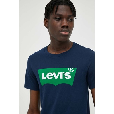 Levi's Памучна тениска Levi's в тъмносиньо с принт (22491.1323)