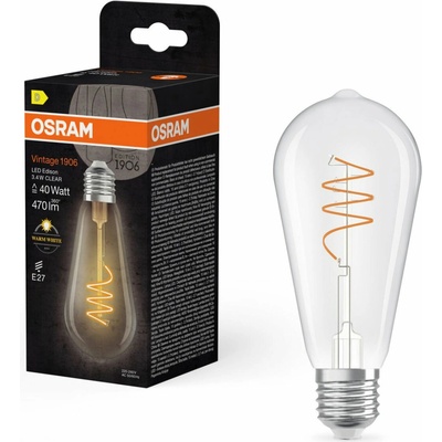 Osram číra LED žiarovka E27 3,4 W VINTAGE EDISON, teplá biela 4058075837027
