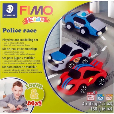 FIMO Комплект глина Staedtler Fimo Kids, 4x42g, Police Race (23850-А-POLICE)