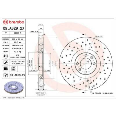 Brzdový kotúč BREMBO XTRA LINE - Xtra 09.A829.2X