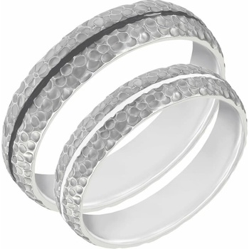 Eppi Tepané snubní prsteny s černým a bílým enamelem Pernila RW38338