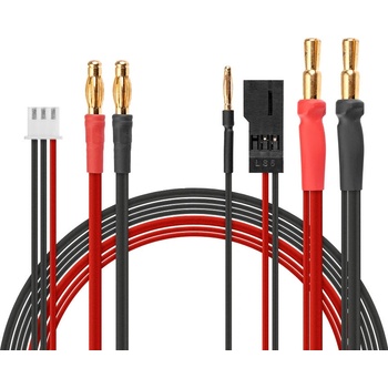 Yeah Racing Nabíjecí kabel 3v1 4mm 5mm RX konektor