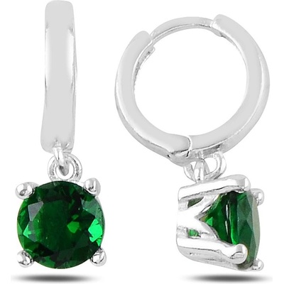 Lunica Stříbrné kroužkové náušnice EMERALD 0872