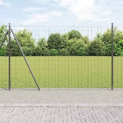 OMAXI Evropský plot s betonovou základnou 10 x 1,5 m Šedá Síťovina 242754