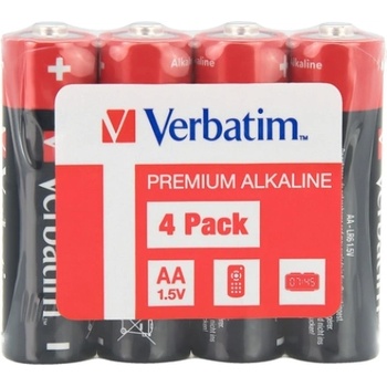 Verbatim ALKALINE BATTERY AA 4 PACK (SHRINK WRAP) (49501)