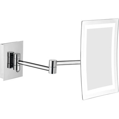 Sapho MW834 kosmetické zrcátko LED hranaté chrom – Zboží Dáma