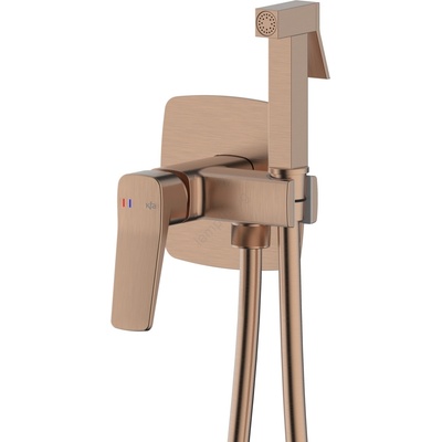 Armatura 4529-512-34-Bidet. Смесител за биде с ръчен душ за вграден монтаж MALAGA розово злато (KF0222)