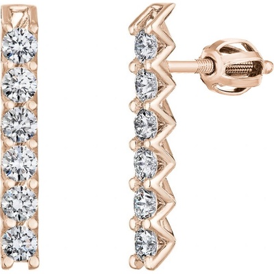 Tiami náušnice z růžového zlata s diamanty Pure Line 6 ZAPÍNÁNÍ NA ŠROUBEK EPL6PS2101