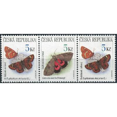 Česká republika (1999) č. 211-212 **, 3-pá (4) - ČR - Ochrana přírody ptáci, motýli