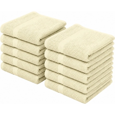 Top textil 10 ks sada dětských ručníků Ekonom 40 x 60 cm krémová