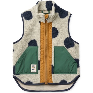 LIEWOOD Детски поларен елек LIEWOOD Kid's Noam Pile Vest Fleece vest - Spot Dots / Mist - размер 140 (EU) (703-7293-0221)