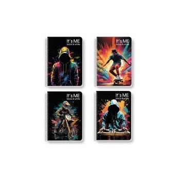 Black and White Тетрадка със спирала It's Me A4 80 листа