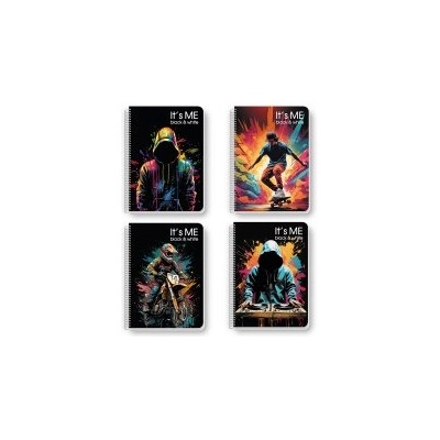 Black and White Тетрадка със спирала It's Me A4 80 листа