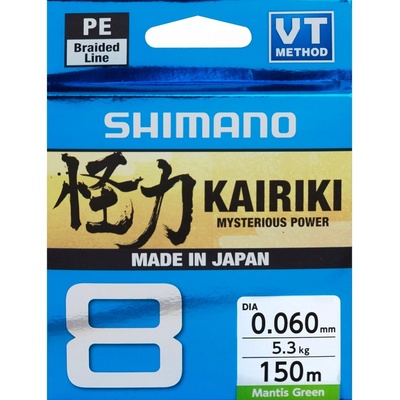 Shimano Šnúra Kairiki 8 Zelená 150m 0,19mm 12kg