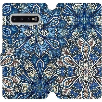 Pouzdro Mobiwear parádní flip Samsung Galaxy S10 Plus - V108P Modré mandala květy