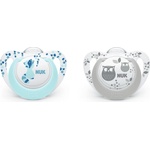 Nuk Силиконови залъгалки NUK - Genius, 6-18 месеца, 2 броя + кутийка (10736129-Момче)