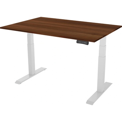 Delso Výškovo nastaviteľný stôl PROJUSTER 60 x 180 cm orech / biela