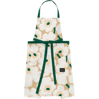 Marimekko zástěra Pieni Unikko béžovo-zelená