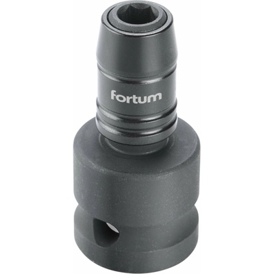 Adaptér rázový na bit, 1/2" 4-hran na 1/4" 6-hran so zámkom, CrMoV, FORTUM