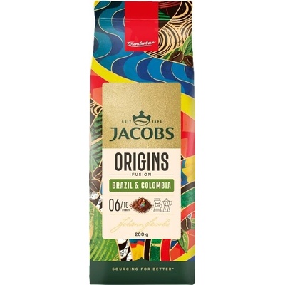 Jacobs Origins Fusion Brazil & Colombia káva pražená mletá 200 g