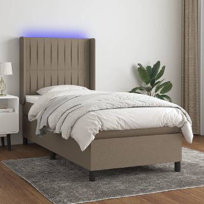 vidaXL 3138455 Boxspring postel s matrací a LED textil / barva taupe