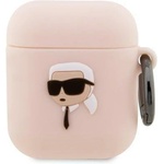 Karl Lagerfeld Кейс Karl Lagerfeld KLA2RUNIKP за AirPods 1/2, розов / розов, Silicone (KF001465-0)