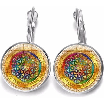 Woodrow náušnice Květ života na klapku Mandala GL2576