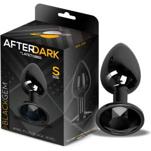 Afterdark Blackgem Metalic Butt Plug with Black Jewel Size S
