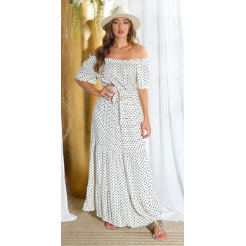 Koucla Sexy Musthave Maxidress Polka Dots beige