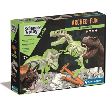 Clementoni Vykopávky 2v1 T Rex a Triceraptos